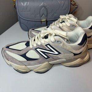 New Balance Women's Beige and Navy Sneakers